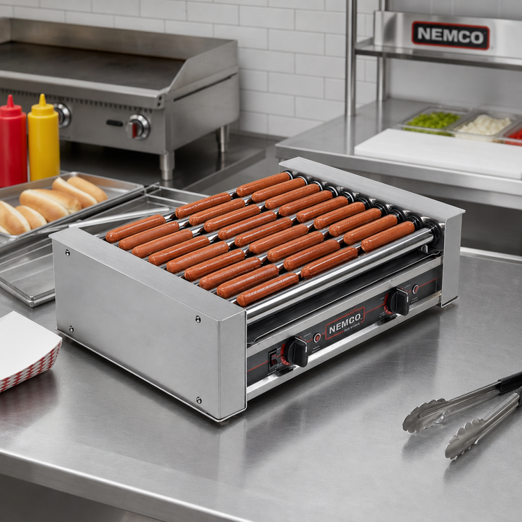 Product image #2 for Roll-A-Grill 10-Roller Chrome Hot Dog Grill, 18 Hot Dog Capacity, 120V