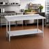 Thumbnail image #2 for Duke 72-Inch x 36-Inch Stainless Steel Work Table with 1-1/8-Inch Straight Riser and Undershelf
