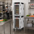 Thumbnail image #3 for Metro HotBlox™ HBCN16-DC-M Dual-Cavity Mobile Insulated Holding Cabinet, Clear Door, Digital Touchscreen, Aluminum