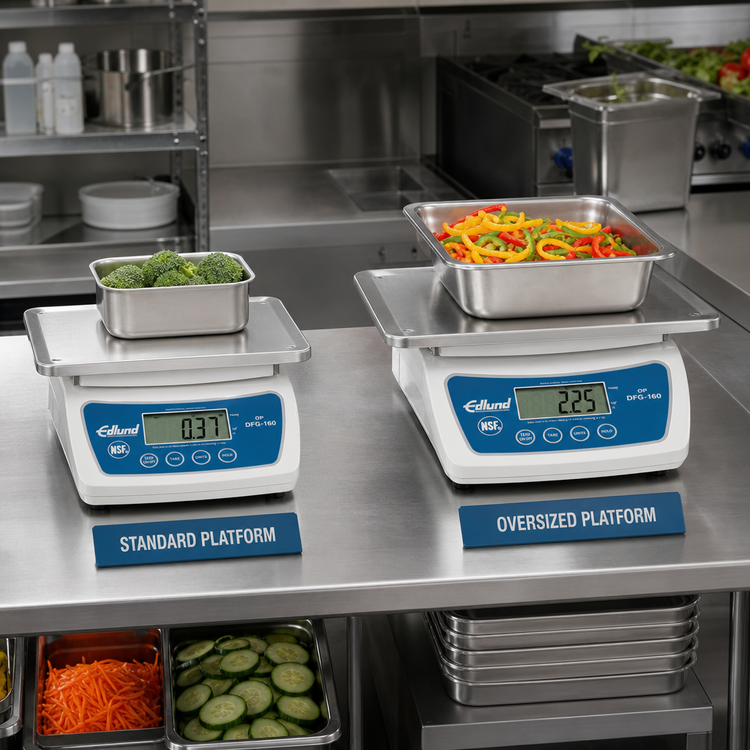 Product image #2 for Edlund DFG-160 OP Digital Portion Control Food Scale with Standard and Oversized Stainless Steel Platforms