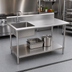 Thumbnail image #2 for Sapphire Manufacturing 72-Inch Stainless Steel Sink Table with Left-Side Prep Sink, 5-Inch Backsplash, and Adjustable Undershelf