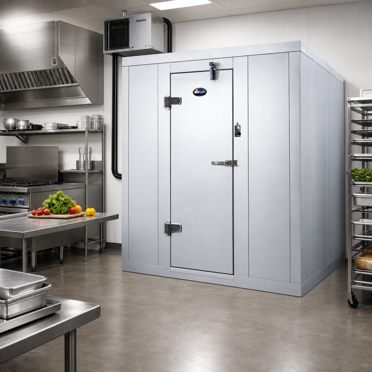 Product image #2 for AmeriKooler Quick Ship Outdoor Walk-In Freezer Package with Aluminum Floor and Remote R-448A Refrigeration