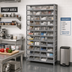Thumbnail image #2 for Quantum Heavy-Duty Stationary Wire Shelving Unit with 13 Shelves and 48 Clear Bins, 36 x 18 x 75 Inches