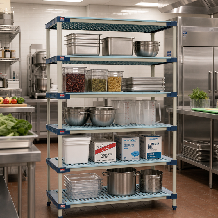 Product image #2 for MetroMax 4 5-Shelf Starter Polymer Shelving Unit, 60"W x 21"D x 74"H