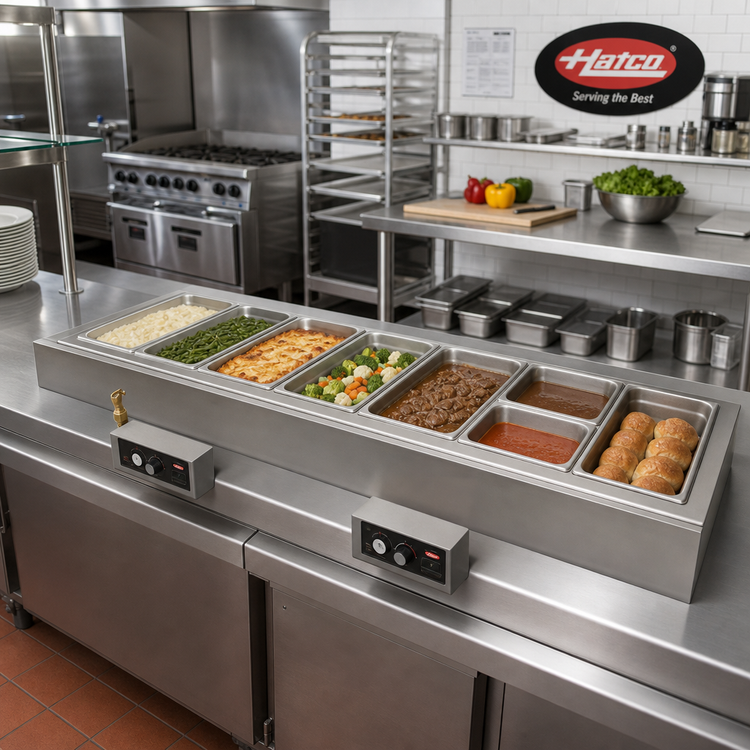 Product image #2 for Hatco Insulated Drop-In Modular/Ganged Hot Well with Drain and Auto-Fill, 6 Full-Size Pan Capacity