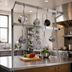 Thumbnail image #2 for John Boos Table-Mounted Double-Bar Stainless Steel Pot Rack with 12 Double Hooks