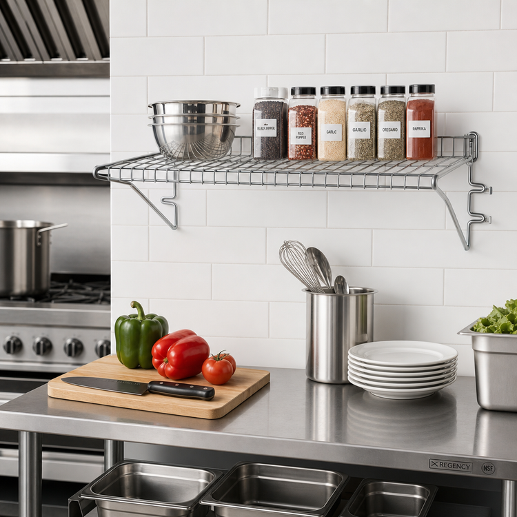 Product image #2 for Snap-n-Slide 36-Inch x 12-Inch Wall-Mounted Wire Shelf, Chrome Finish