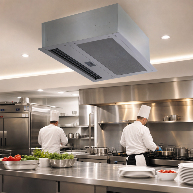 Product image #2 for Berner Architectural Recessed 12 Electric Heated Air Curtain, 2-Motor, 28 kW