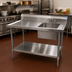 Thumbnail image #2 for BK Resources 72-Inch Right-Side Prep Sink Work Table with 18/304 Stainless Steel Top, 6-Inch Backsplash