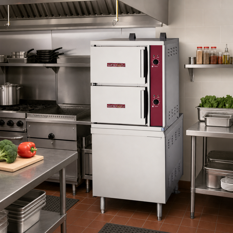 Product image #2 for Crown GCX-10-24 Two-Compartment Full-Size Gas Convection Steamer