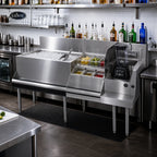 Thumbnail image #3 for Krowne Royal Series KR24-W66D-10 Underbar Ice Bin/Cocktail Station with Blender Dump Sink, 10-Circuit Cold Plate, 110 lb Ice Capacity, 66 x 24 Inch