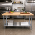 Thumbnail image #2 for John Boos TNS10A 84 x 30 Inches Wood Top Work Table with Stainless Steel Base and Adjustable Undershelf