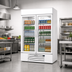 Thumbnail image #2 for Beverage-Air MarketMax IQ 52-Inch White Reach-In 2-Section Glass Door Refrigerated Merchandiser with Electronic Smart Lock