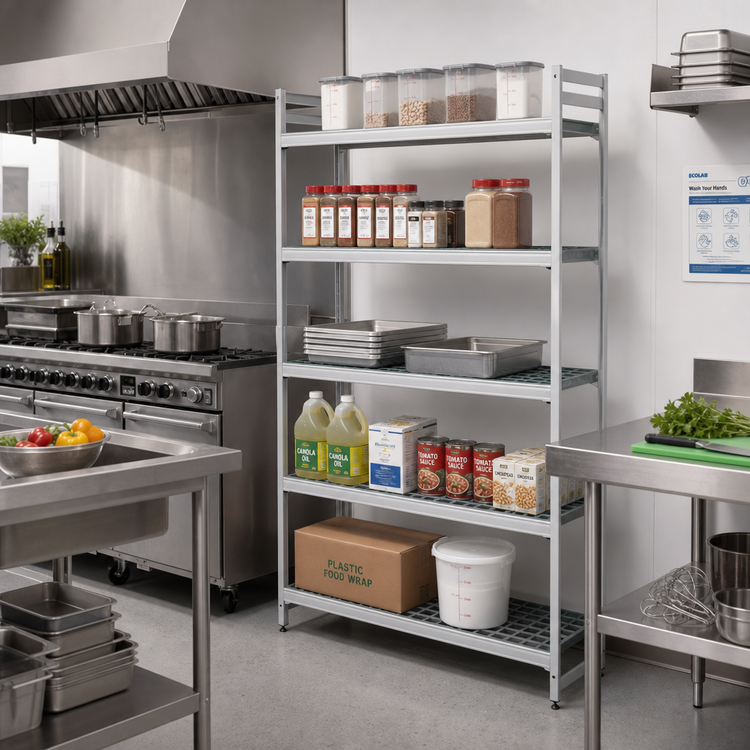Product image #2 for Fermostock 5-Tier Starter Polymer Shelving Unit, 26 Inch W x 22 Inch D x 83 Inch H