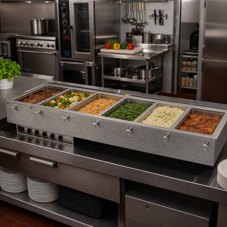 Product image #2 for Vollrath 6-Well Drop-In Electric Hot Food Well with Autofill, Wet Operation, 208V