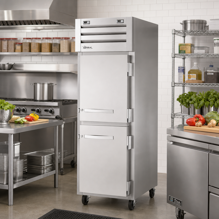 Product image #2 for True SPEC SERIES One-Section Dual-Temperature Reach-In Refrigerator/Freezer with Two Half-Size Solid Swing Doors, Stainless Steel Front & Sides