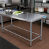 Thumbnail image #2 for BK Resources 72-Inch x 30-Inch 304 Stainless Steel Flat Top Open Base Work Table