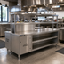 Thumbnail image #2 for Randell 99.5-Inch Modular Chef Service Counter Right Section with Breaker Panel, Plate Storage Cabinet and Double Overshelf