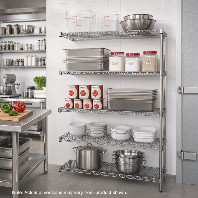 Product image #2 for Metro Super Erecta Add-On Wire Shelving Unit, 30W x 24D x 74H, 5 Shelves, Brite Finish