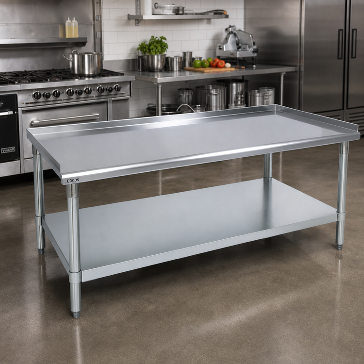 Product image #2 for John Boos Stallion 72 Inch x 30 Inch Stainless Steel Equipment Stand with Adjustable Undershelf
