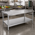 Thumbnail image #2 for John Boos Stallion 72 Inch x 30 Inch Stainless Steel Equipment Stand with Adjustable Undershelf