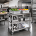 Thumbnail image #2 for Open 3-Shelf Utility Bus Cart, 430 Stainless Steel, 300 lb. Capacity