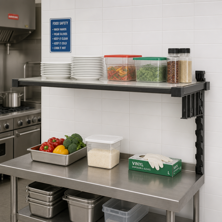 Product image #2 for Cambro Camshelving Elevation Series 18-Inch x 42-Inch Solid Wall-Mounted Add-On Shelf Kit