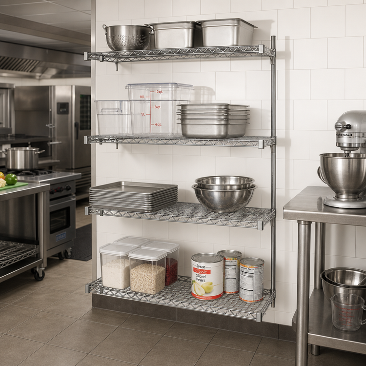 Product image #2 for Metro Super Erecta 24"W x 18"D x 63"H Chrome Plated Wire Shelving Add-On Unit with 4 Shelves