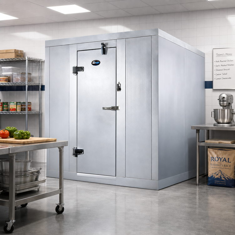 Product image #2 for AmeriKooler Quick Ship Indoor 6-Foot x 6-Foot Walk-In Freezer Panels Only with Aluminum Floor