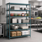 Thumbnail image #2 for Eagle Group EagleGard A5-86-2460E 5-Tier Add-On Wire Shelving Unit, 60W x 24D x 86H, Blue-Green Hybrid Epoxy
