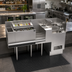 Thumbnail image #2 for Krowne The Taffer Command Station 66-Inch No Cold Plate Underbar Command Station with Ice Bin, Speed Station, Hybrid Dual Sink, and Speedrail