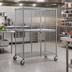 Thumbnail image #2 for Eagle Group QuadTruss Mobile Wire Security Cage with Lockable Double Doors, Chrome-Plated Finish, 51.25 x 33.25 x 69 Inches