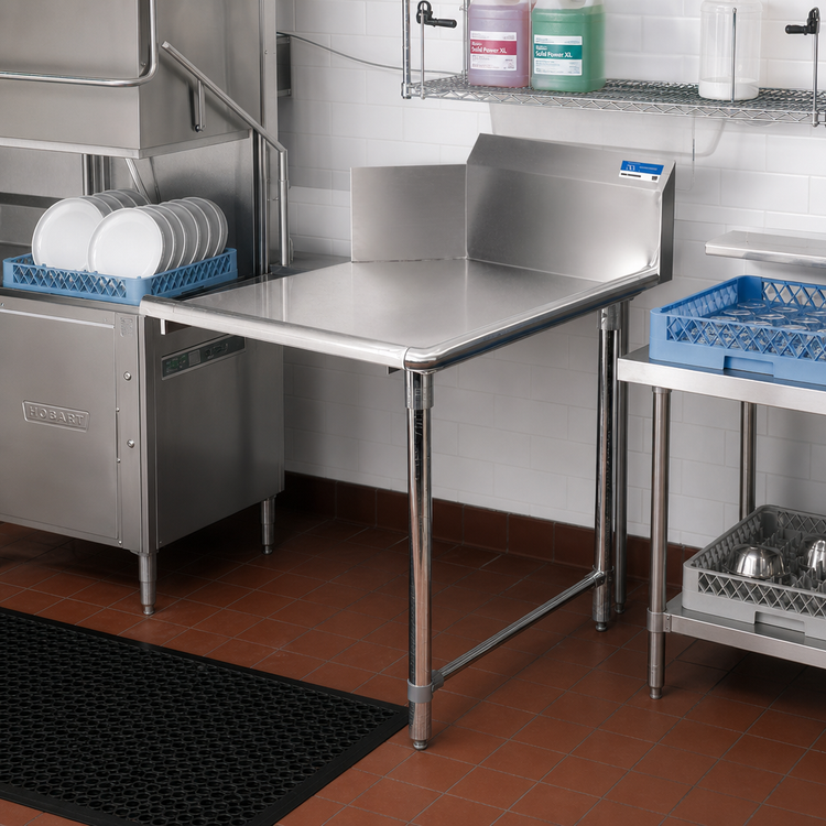 Product image #2 for BK Resources Heavy Duty Straight Clean Dishtable, Left-to-Right Operation, 48 x 30-7/8 x 46-1/4 Inches, 10-Inch Backsplash