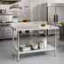 Thumbnail image #2 for Eagle Spec-Master 72 Inch x 36 Inch Work Table with 4-1/2 Inch Backsplash, Stainless Steel Top and Galvanized Undershelf