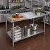Thumbnail image #2 for John Boos 60 Inch x 48 Inch 16-Gauge Type 300 Stainless Steel Flat Top Work Table with Adjustable Undershelf