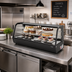 Thumbnail image #3 for KoolMore 60-Inch Countertop Full-Service Refrigerated Display Case with Dual Sliding Glass Doors, Black