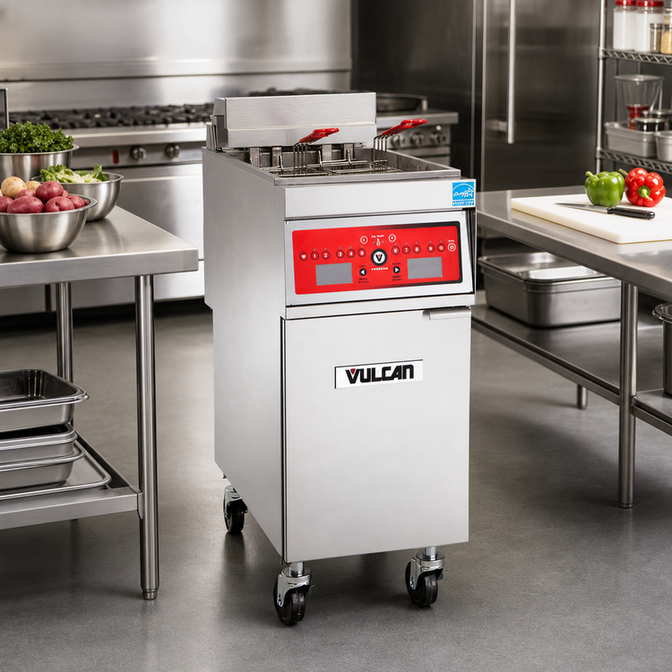 Product image #3 for Vulcan 1ER50D Free-Standing Electric Deep Fat Fryer, 15.5-Inch Wide, 50 lb. Capacity, Digital Controls