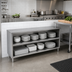 Thumbnail image #2 for John Boos 60-Inch Wide Open Front Dish Storage Cabinet, 18-Inch Deep, Stainless Steel