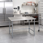 Thumbnail image #2 for Eagle Group Budget Series T2430GTB 30"W x 24"D Flat-Top 430 Stainless Steel Work Table with Open Galvanized Base