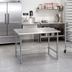 Thumbnail image #2 for Eagle Budget Series 30 Inch x 24 Inch Flat Top Stainless Steel Work Table with Galvanized Tubular Base