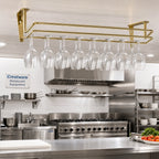 Thumbnail image #2 for Crestware GHR24 24-Inch Dual-Rail High-Polished Brass Ceiling-Mount Glass Hanging Rack Case of 72