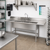 Thumbnail image #2 for Eagle Group S14 Series 2-Compartment Stainless Steel Sink with Left and Right Drainboards, 81 x 27 Inches