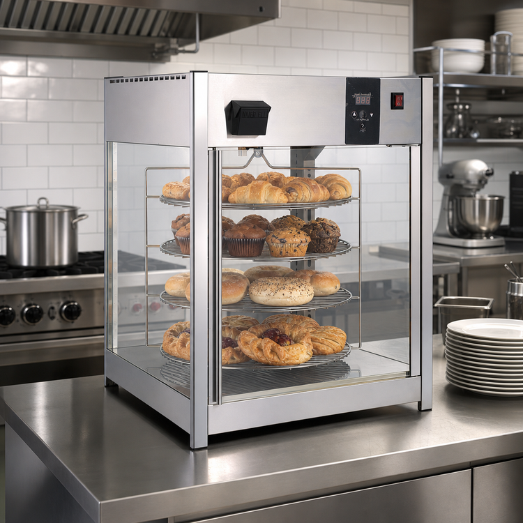 Product image #2 for Countertop Full Service Heated Display Case with 4 Rotating Shelves
