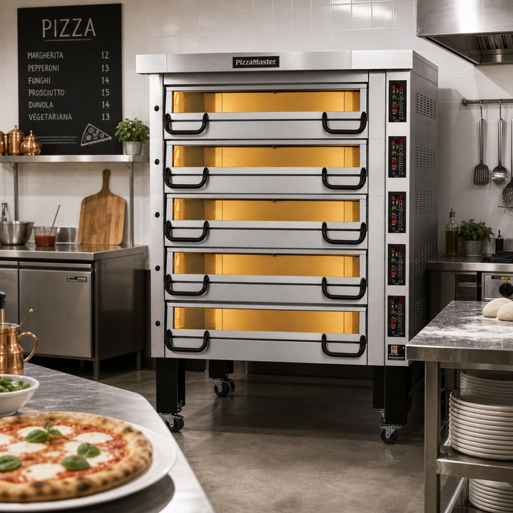 Product image #2 for PizzaMaster PM 935ED 5-Deck Electric Pizza Deck Oven with 932°F Max Temperature