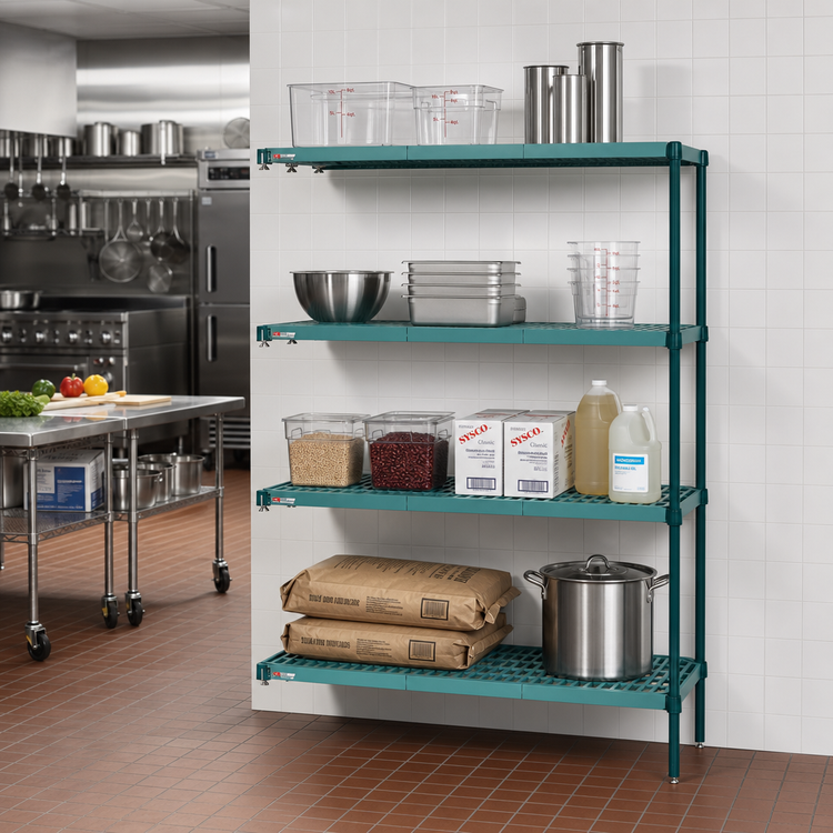 Product image #2 for Metro Super Erecta Pro Stationary Add-On Louvered Polymer Shelving Unit, 18" x 42" x 74"