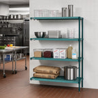 Thumbnail image #2 for Metro Super Erecta Pro PR-184274K3-A-4 Stationary Add-On Louvered Polymer Shelving Unit, 4 Shelves, Green, 18"W x 42"D x 74"H