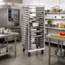 Thumbnail image #2 for Dinex Universal Wide Angle Guide Mobile Tray Rack, Full Height, Open Sided, 18 Full-Size Pan Capacity