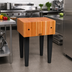 Thumbnail image #3 for John Boos Rouge et Noir Le Bloc 24 x 24 x 34 Inch Stationary End Grain Cherry Butcher Block Work Table