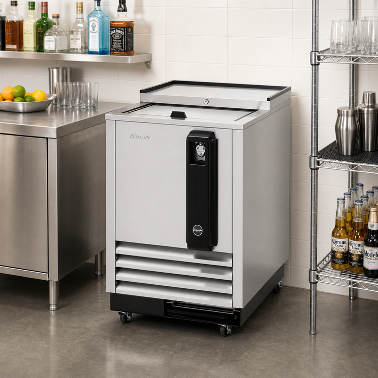 Product image #2 for Turbo Air Super Deluxe 24-Inch Stainless Steel Sliding Lid Bottle Cooler, 3.6 Cu. Ft.
