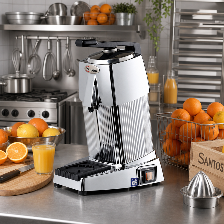 Product image #2 for Santos 10 Manual-Feed Countertop Citrus Juicer with Lever, Chrome Finish